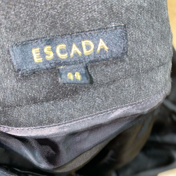 Escada Athracite Gray Straight Leg Mid Rise Trouser Dress Pants Size 44 - Picture 4 of 8